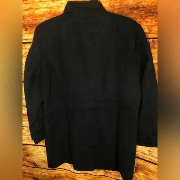 Women’s Navy Blue Faux Wool Jacket - Picture 11 of 12